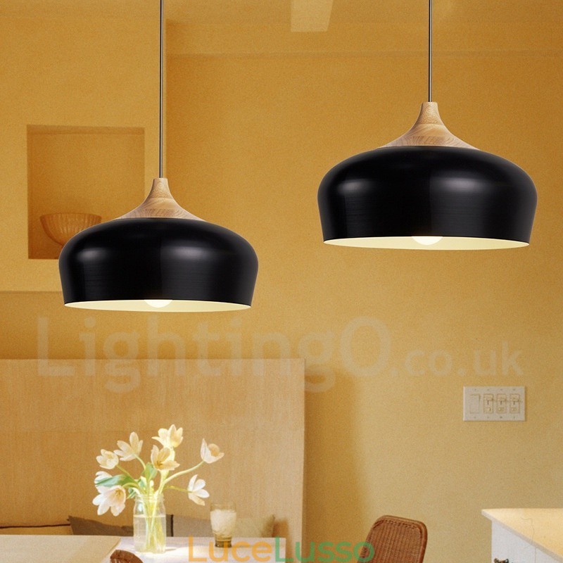 Lampada a sospensione moderna e contemporanea in legno da 1 luce