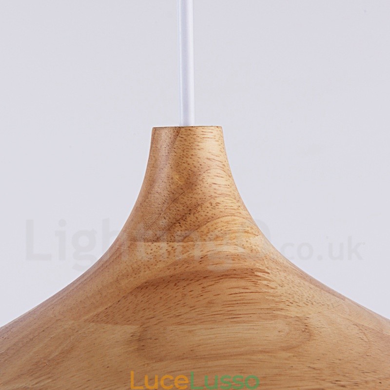 Lampada a sospensione moderna e contemporanea in legno da 1 luce