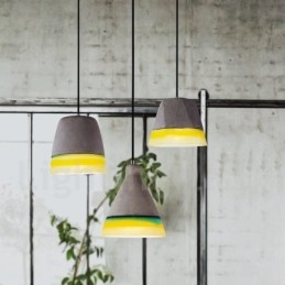 Lampada a sospensione vintage in cemento a 1 luce