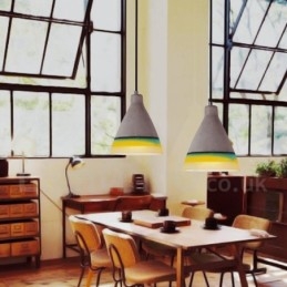 Lampada a sospensione vintage in cemento a 1 luce