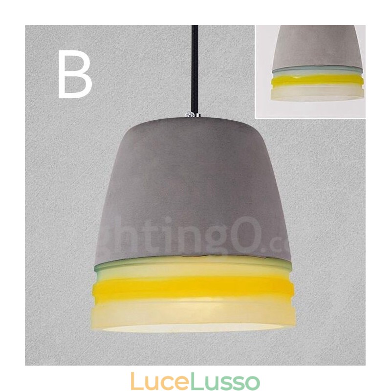 Lampada a sospensione vintage in cemento a 1 luce