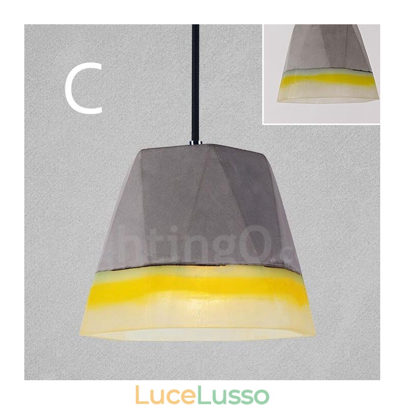 Lampada a sospensione vintage in cemento a 1 luce