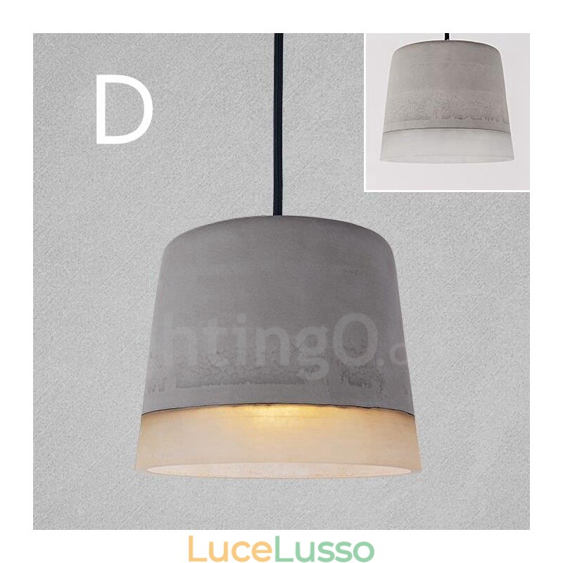 Lampada a sospensione vintage in cemento a 1 luce