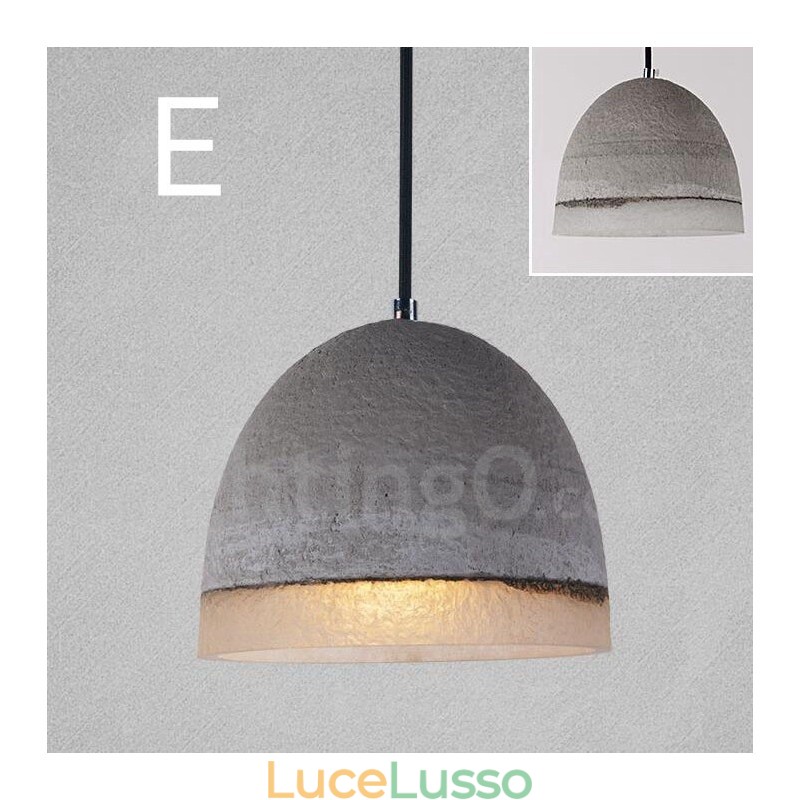 Lampada a sospensione vintage in cemento a 1 luce