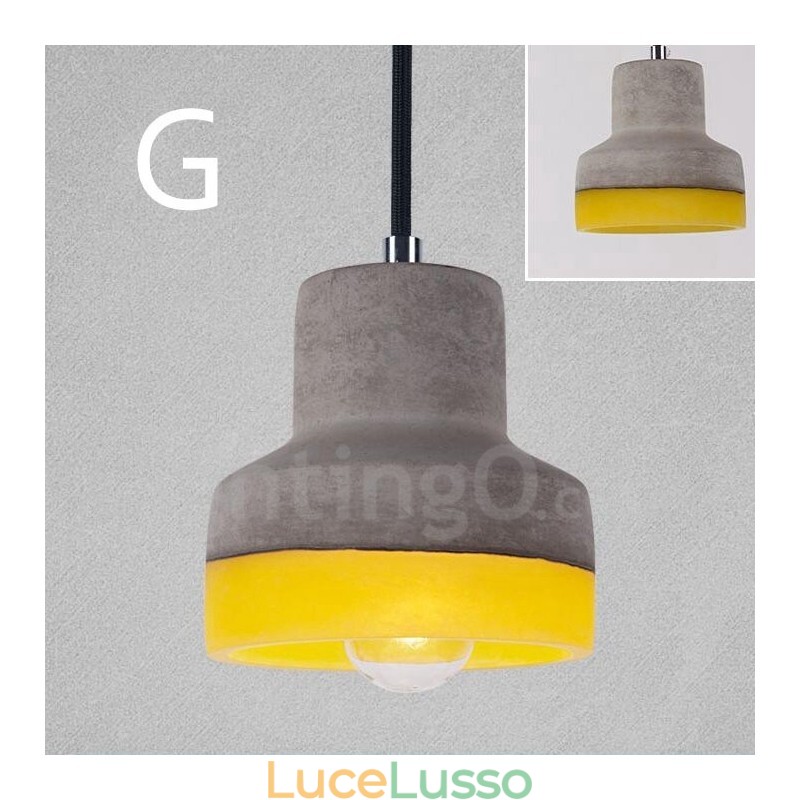 Lampada a sospensione vintage in cemento a 1 luce