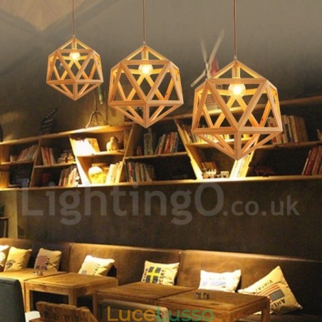 Lampada a sospensione moderna e contemporanea in legno, 1 luce Lampada a sospensione moderna e contemporanea in legno, 1 luce