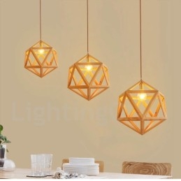 Lampada a sospensione moderna e contemporanea in legno, 1 luce