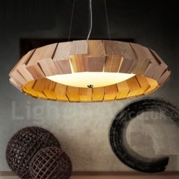 Lampada a sospensione moderna in legno contemporanea