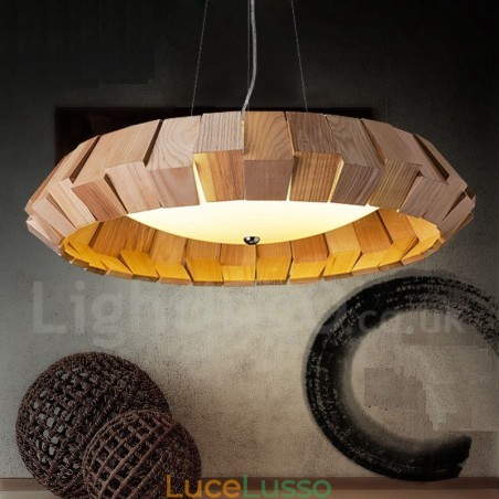 Lampada a sospensione moderna in legno contemporanea Lampada a sospensione moderna in legno contemporanea