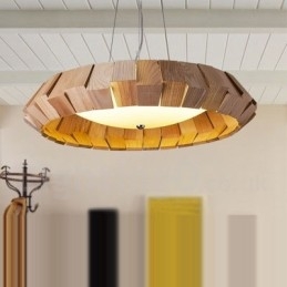 Lampada a sospensione moderna in legno contemporanea