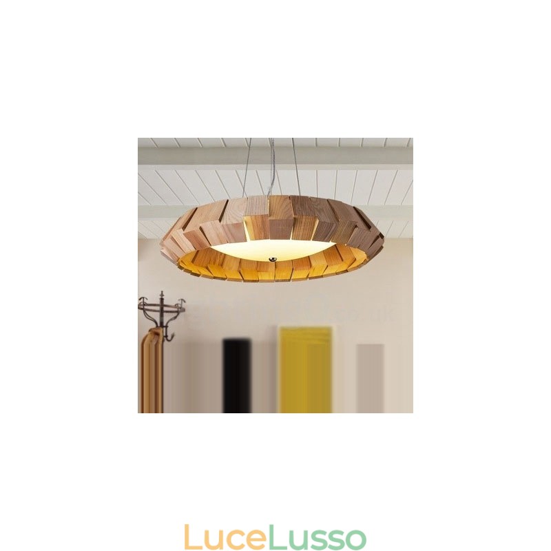 Lampada a sospensione moderna in legno contemporanea