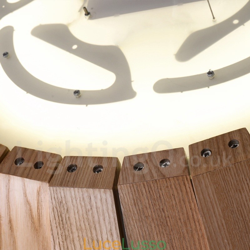 Lampada a sospensione moderna in legno contemporanea