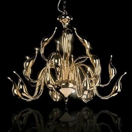 Lampadario moderno 18 luci G4 placcato oro
