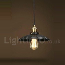 Lampada a sospensione vintage in metallo nero