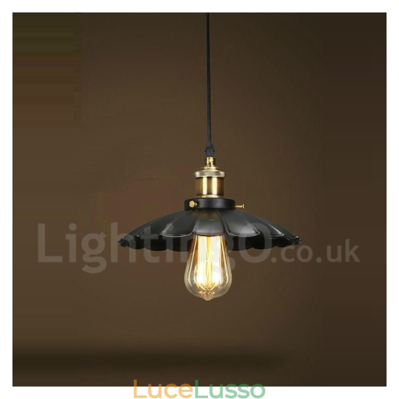 Lampada a sospensione vintage in metallo nero
