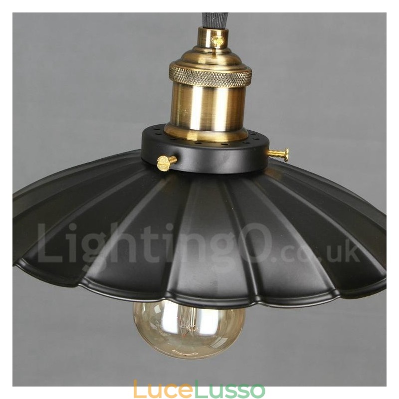 Lampada a sospensione vintage in metallo nero