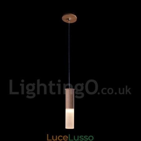 Lampada a sospensione moderna contemporanea in legno con una luce Lampada a sospensione moderna contemporanea in legno con una luce