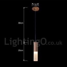 Lampada a sospensione moderna contemporanea in legno con una luce