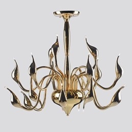 Lampadario moderno 18 luci G4 placcato oro