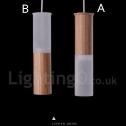 Lampada a sospensione moderna contemporanea in legno con una luce
