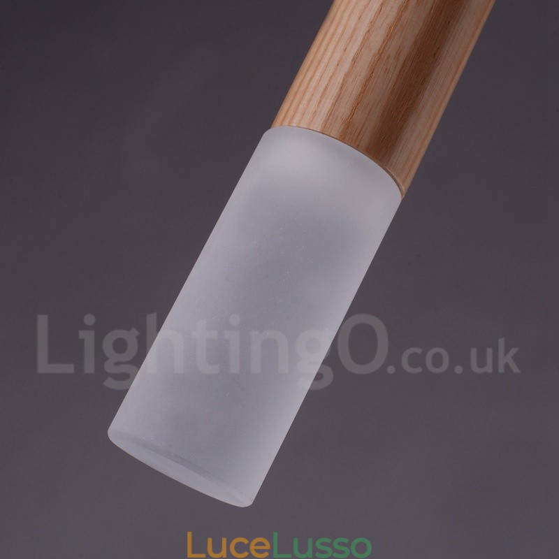 Lampada a sospensione moderna contemporanea in legno a 7 luci