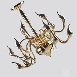 Lampadario moderno 18 luci G4 placcato oro