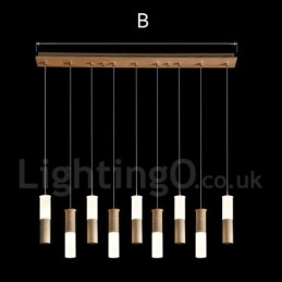 Lampada a sospensione moderna contemporanea in legno a 9 luci