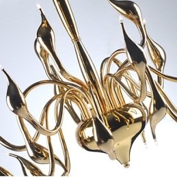 Lampadario moderno 18 luci G4 placcato oro