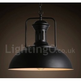 Lampada a sospensione in metallo vintage Black Country
