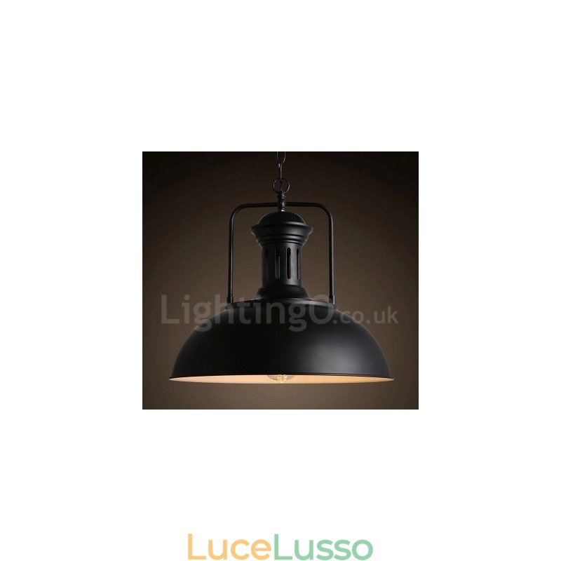 Lampada a sospensione in metallo vintage Black Country