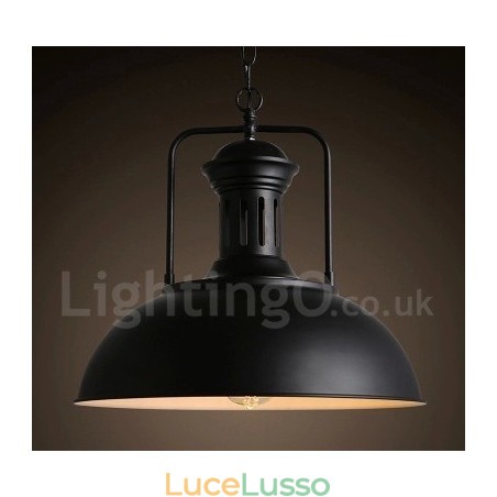 Lampada a sospensione in metallo vintage Black Country Lampada a sospensione in metallo vintage Black Country