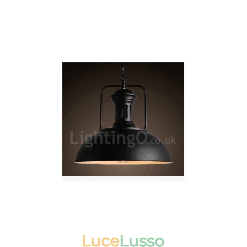 Lampada a sospensione in metallo vintage Black Country