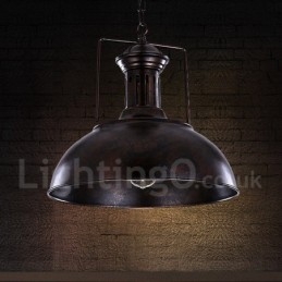 Lampada a sospensione in metallo vintage Black Country