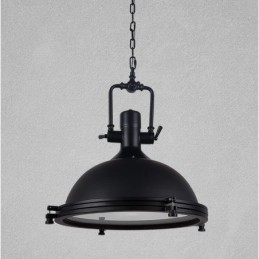 Lampada a sospensione in metallo vintage nero