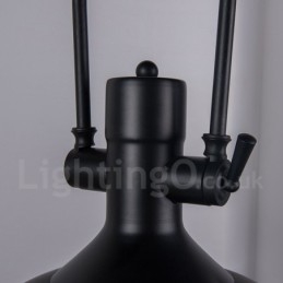 Lampada a sospensione in metallo vintage nero
