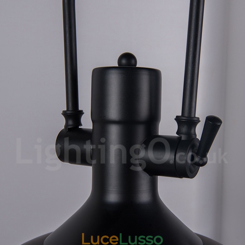 Lampada a sospensione in metallo vintage nero