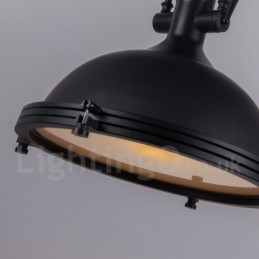 Lampada a sospensione in metallo vintage nero