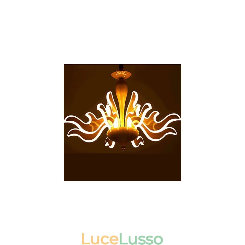 L'arte del lampadario cinese semplice in acrilico importato con venature del legno