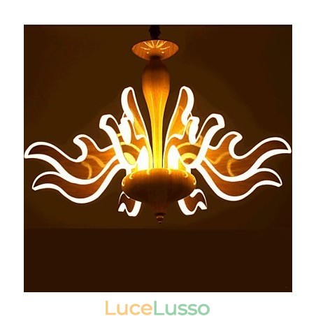 L'arte del lampadario cinese semplice in acrilico importato con venature del legno L'arte del lampadario cinese semplice in acrilico importato con venature del legno
