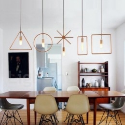Lampada a sospensione in legno rustico da 1 luce