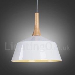 Lampada a sospensione moderna in legno e metallo contemporanea