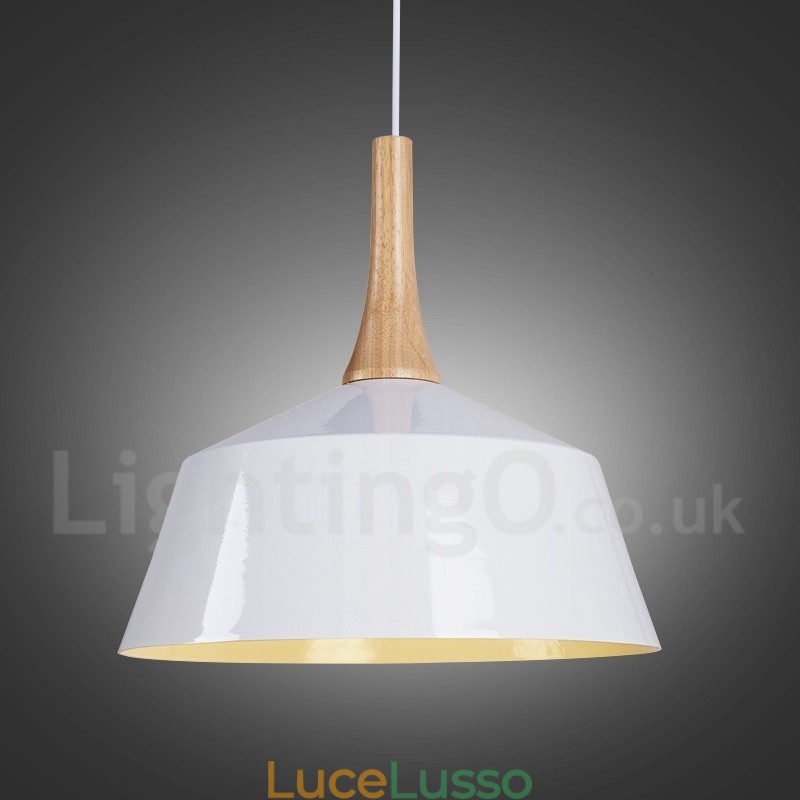 Lampada a sospensione moderna in legno e metallo contemporanea