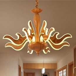 L'arte del lampadario cinese semplice in acrilico importato con venature del legno