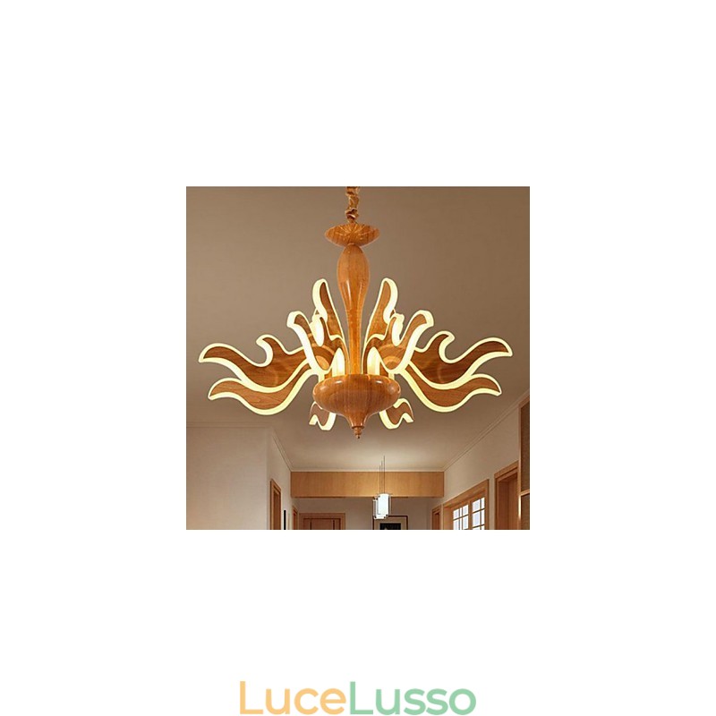 L'arte del lampadario cinese semplice in acrilico importato con venature del legno