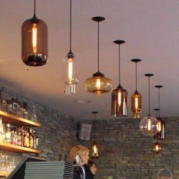 Lampada a sospensione moderna contemporanea multicolore in vetro a 1 luce