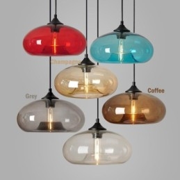 Lampada a sospensione moderna contemporanea multicolore in vetro a 1 luce