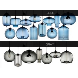 Lampada a sospensione moderna contemporanea multicolore in vetro a 1 luce