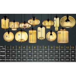 Lampada a sospensione moderna contemporanea multicolore in vetro a 1 luce