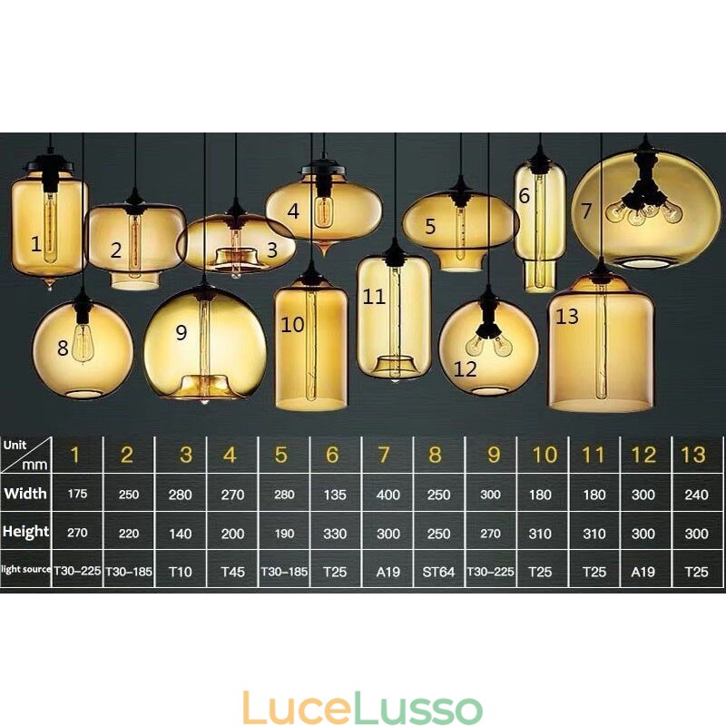 Lampada a sospensione moderna contemporanea multicolore in vetro a 1 luce