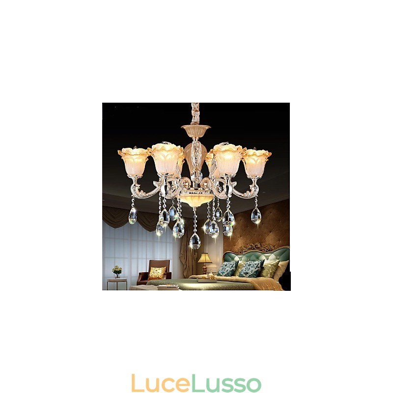 Lampada a sospensione in cristallo retrò in stile europeo Lampada americana
